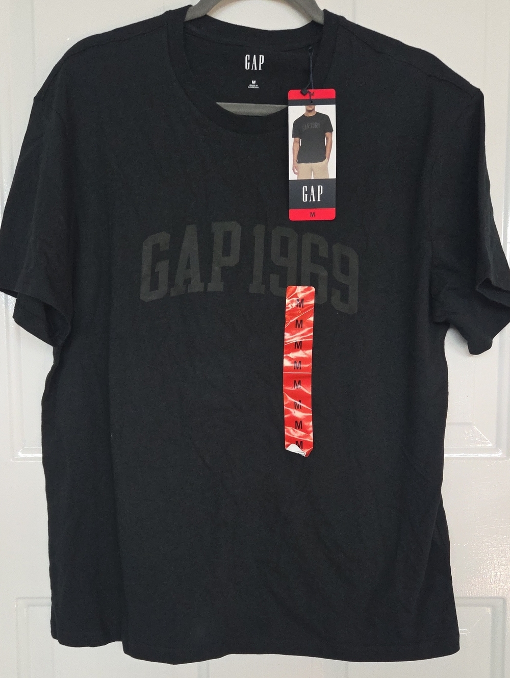 GAP Men's Black 'GAP 1969' Logo Crew Neck T-Shirt sz med